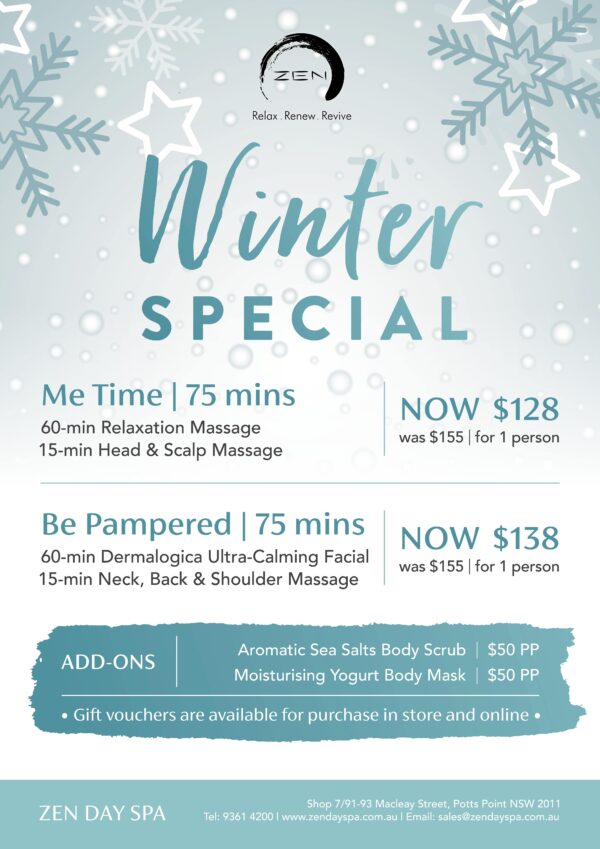 Winter Spa Packages - Winter Massage - Zen Day Spa