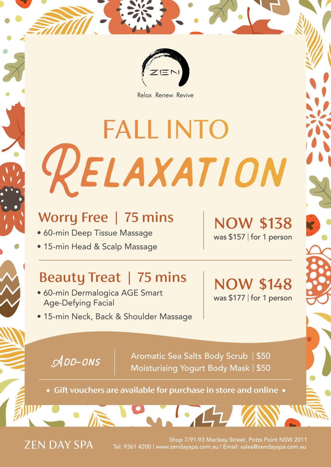 Fall Into Relaxation 2024 - Zen Day Spa