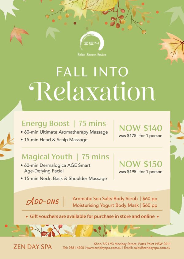 Autumn Spa Packages - Zen Day Spa