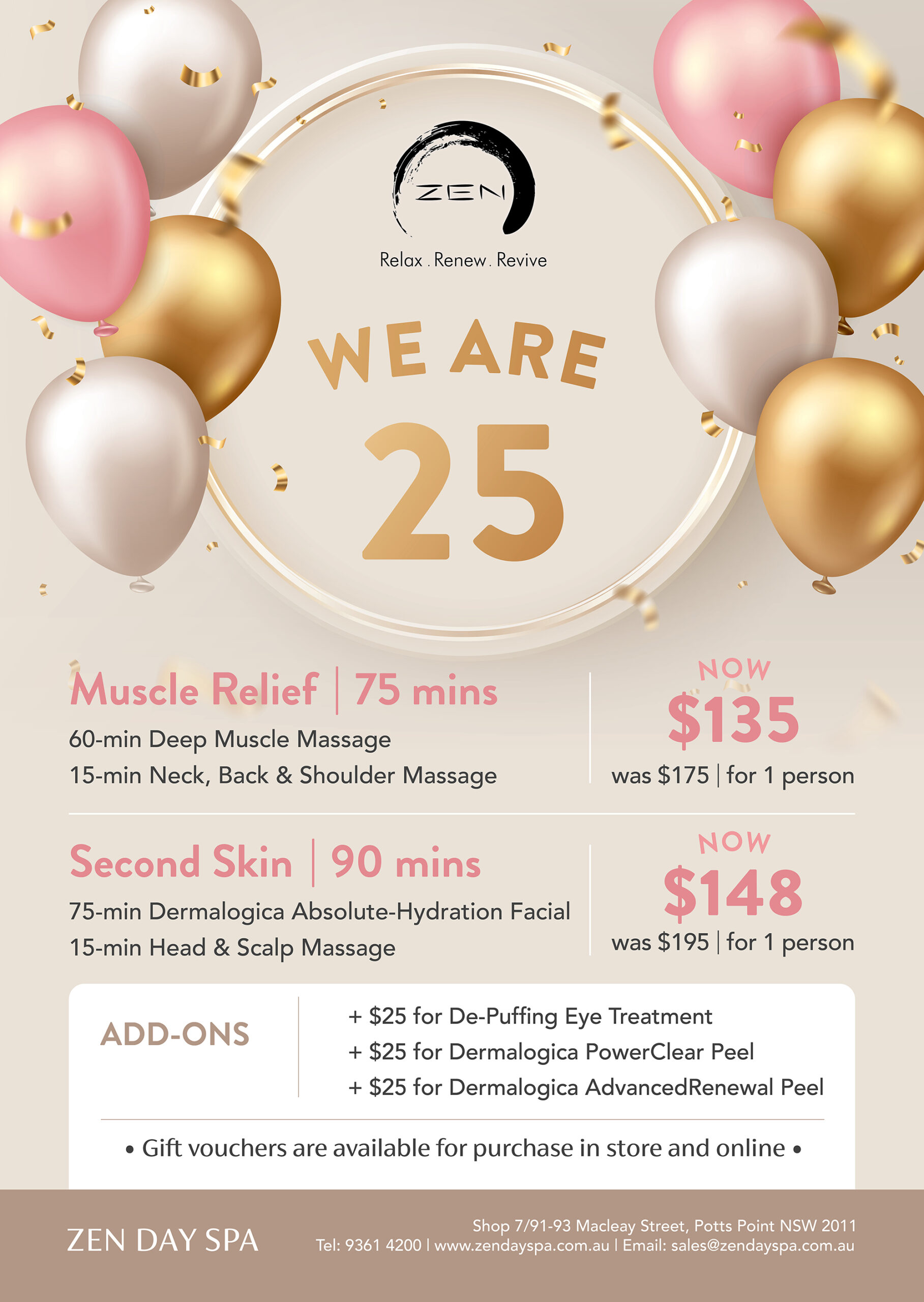 25th Anniversary Offer - Zen Day Spa